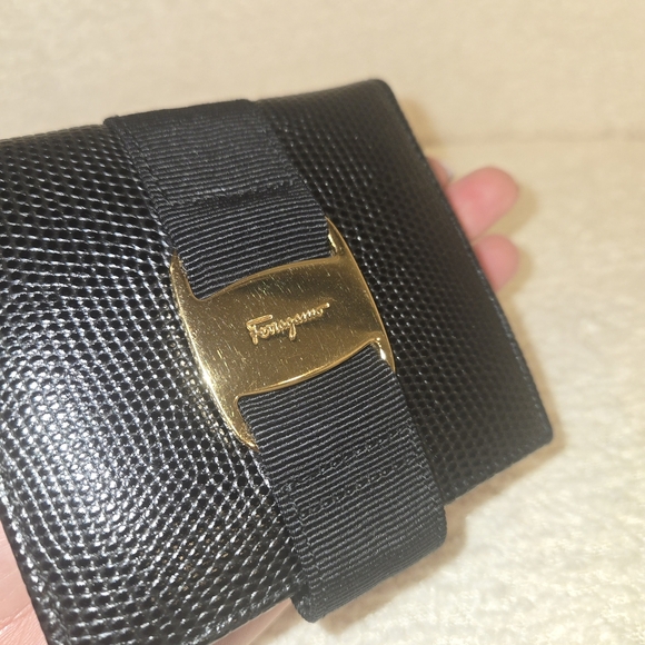 Salvatore Ferragamo Black Wallet with Gold Accent - Picture 3 of 12